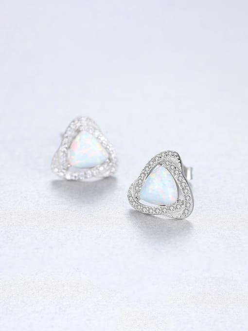 CCUI 925 Sterling Silver With   Classic Multicolor Triangle Stud Earrings 2