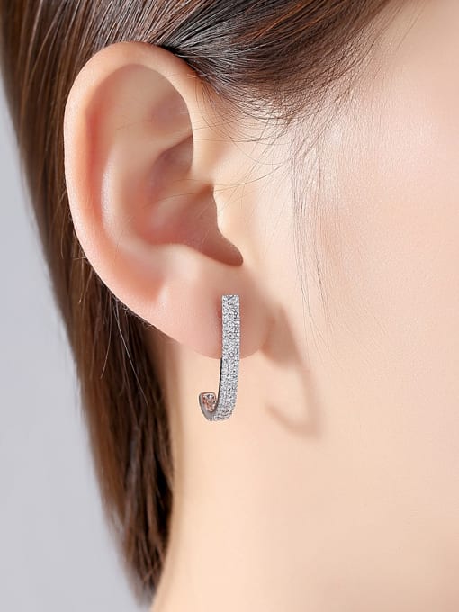 BLING SU Fashion J-shape AAA micro zircons Earrings 1