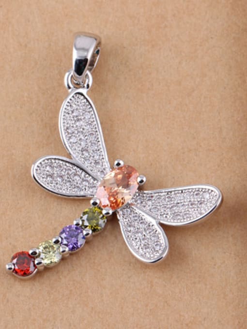Qing Xing Dragonfly Zircon Colorful Exquisite Fashion Necklace 1