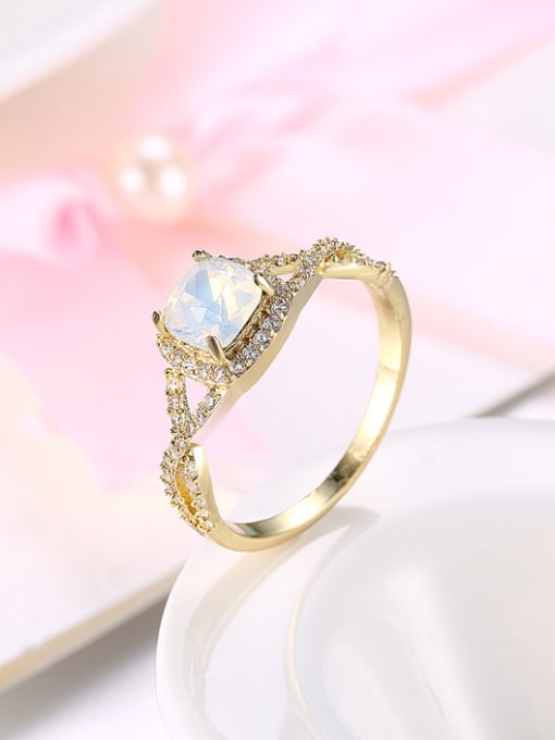OUXI Temperament Women Opal 18K Gold Engagement Ring 0