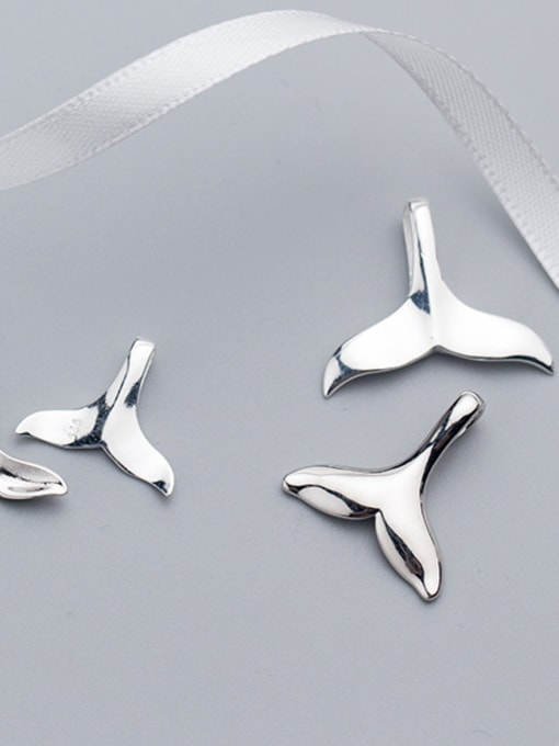 FAN 925 Sterling Silver With Silver Plated Cute Fish tail Charms 2