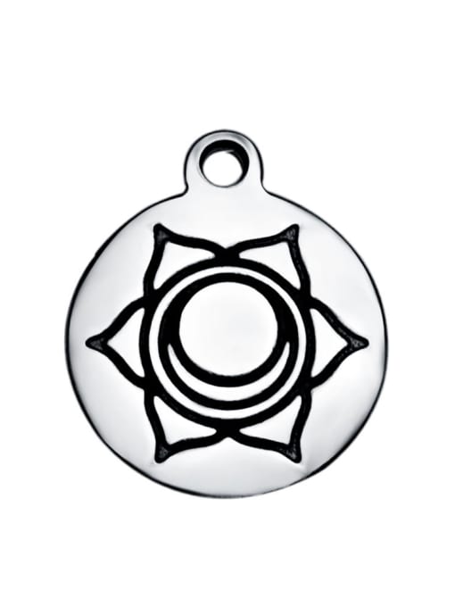 XVC079 Stainless Steel With Religious Round with 7 Chakra Charms