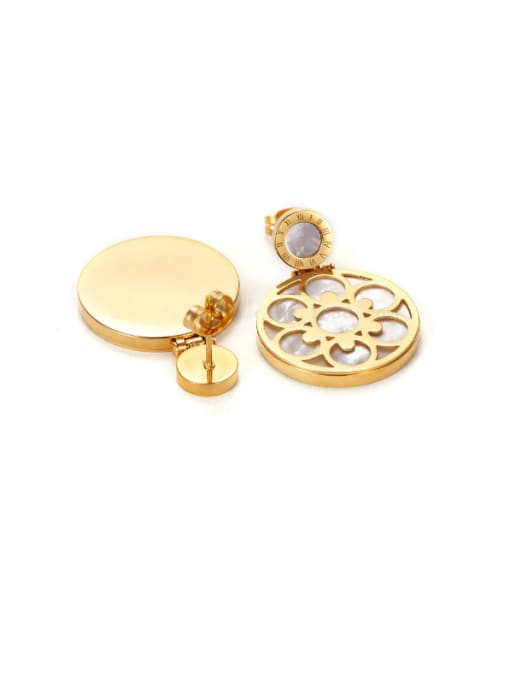 JINDING The New European And The United States Retro Titanium Flower stud Earring