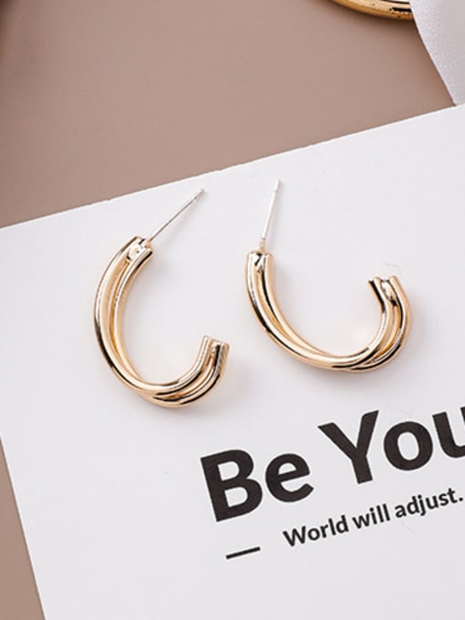 6#11868 Alloy With Gold Plated Simplistic Smooth  Irregular Drop Earrings