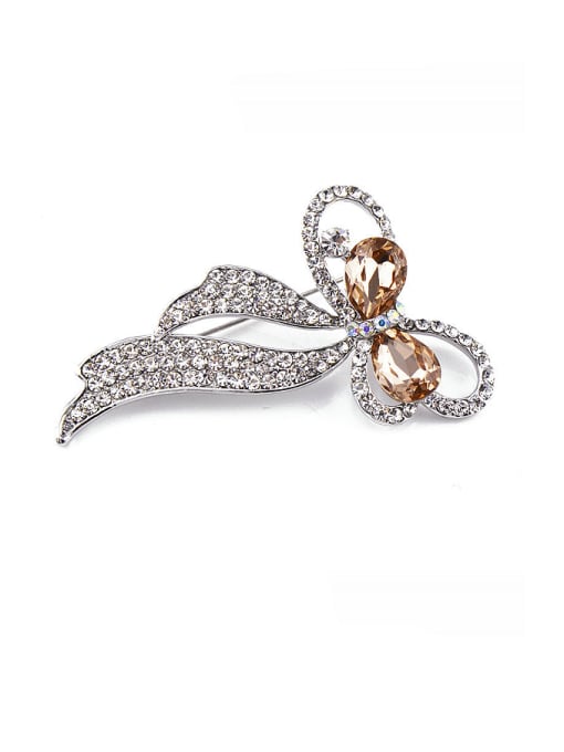 Inboe Platinum Plated Bowknot Crystals Brooch 5