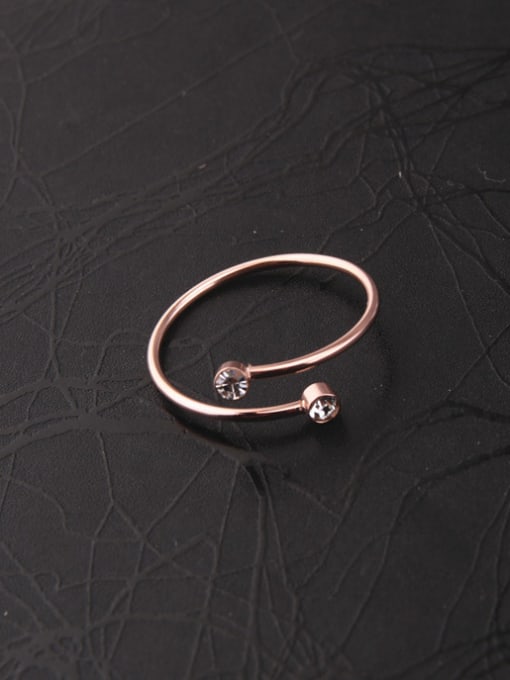 GROSE Simple Style Zircons Opening Ring 0