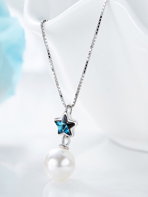 CEIDAI Freshwater Pearl Star-shaped austrian Crystal Necklace 2
