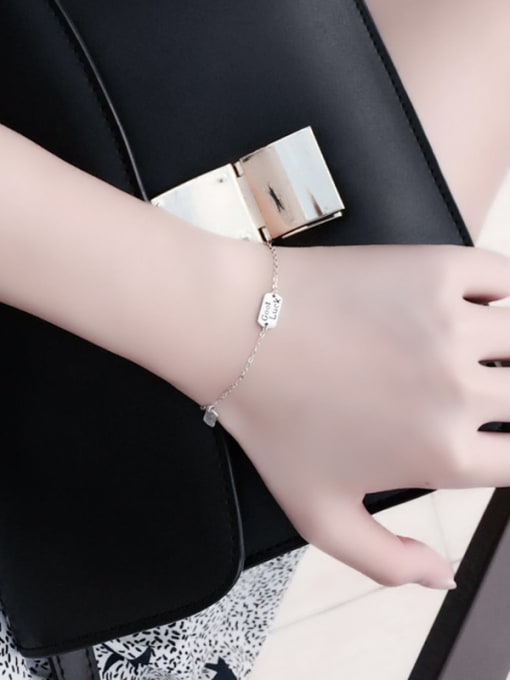 Peng Yuan Fashion Letters Silver Women Bracelet 1