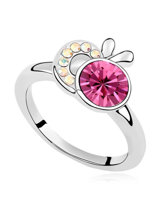 pink Fashion Round austrian Crystal Alloy Ring