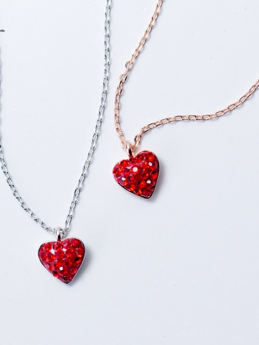 Rosh Sterling silver micro-inlay zricon mini love necklace