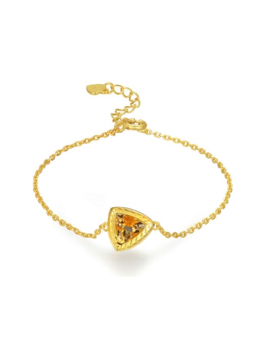 14 k Gold plated Triangle Yellow Crystal Accessories Gold Plated Bracelet