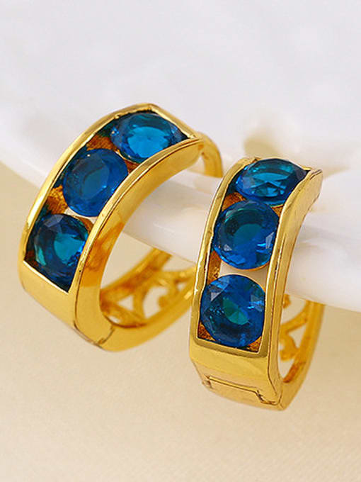 XP Copper Alloy 24K Gold Plated Fashion Small Zircon Clip clip on earring 1
