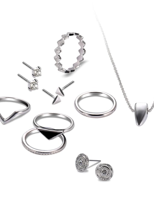 white 2018 Alloy White Gold Plated Simple style Jewelry Set