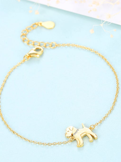 18K-Gold Sterling silver cute puppy bracelet