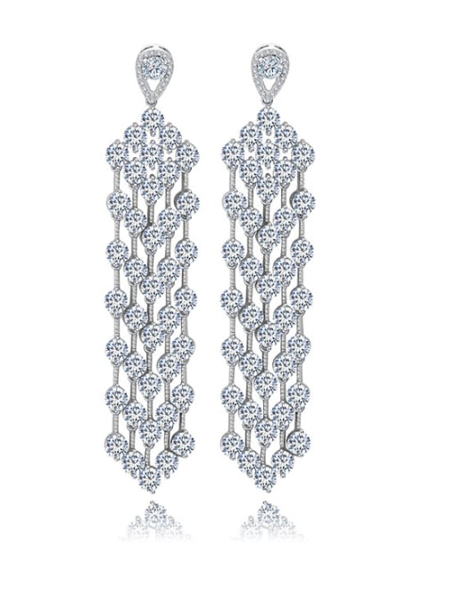 BLING SU AAA zircon bling-bling bride Earrings 1