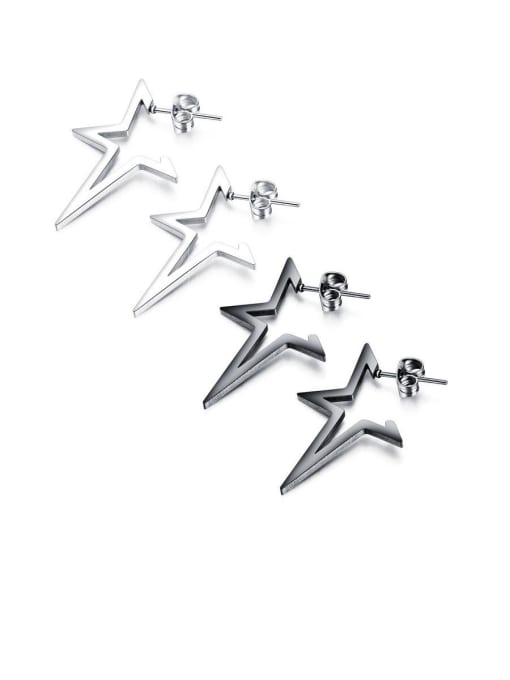 Open Sky Stainless Steel With Platinum Plated Simplistic Geometric Stud Earrings 0