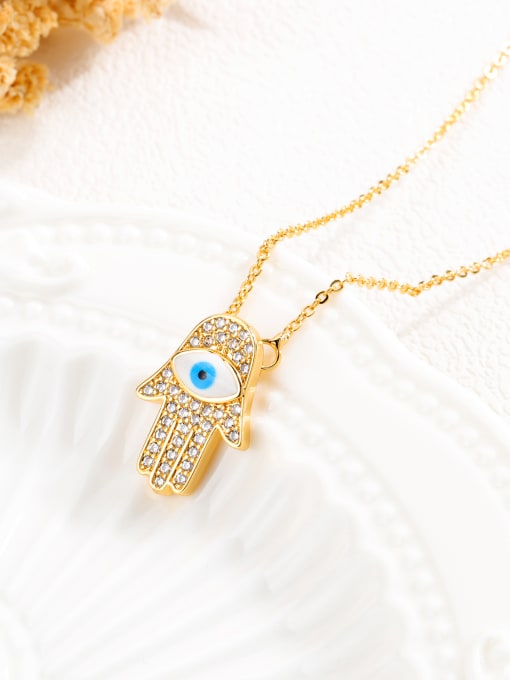 Open Sky Copper With 18k Gold Plated Personality Evil Eye Necklaces 2