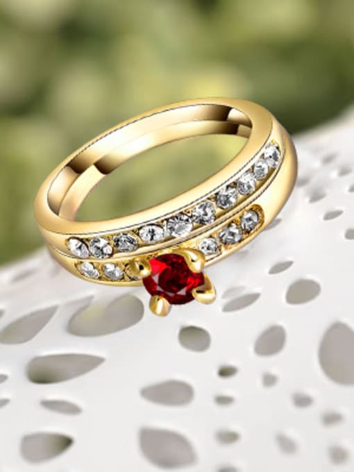 Ronaldo Elegant Red Double Layer Design Zircon Ring 1