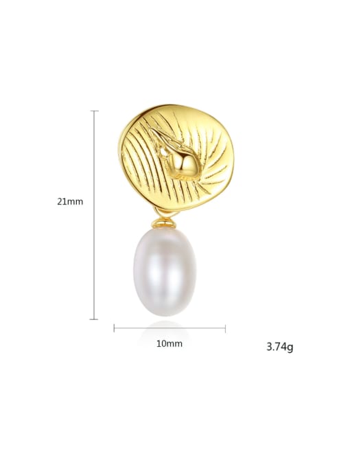 CCUI Sterling silver plated-18k gold natural pearl conch Earrings 3