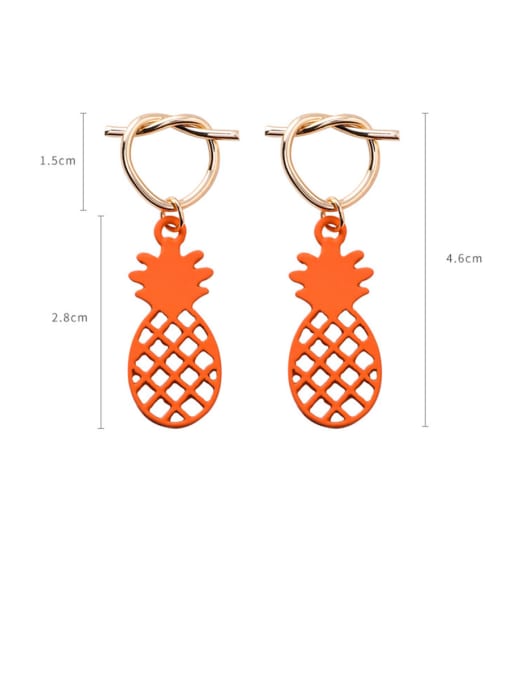 Girlhood Alloy With Rose Gold Plated Cute Friut Pineapple Stud Earrings 2