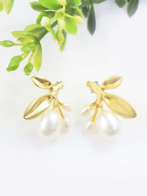 Lang Tony Temperament Tree Branch Artificial Pearl Earrings 2