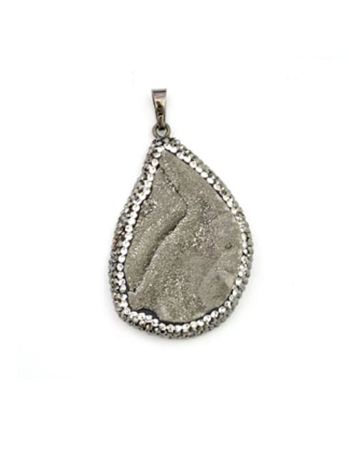 Silver Personalized Geometrical Agate Stone Pendant