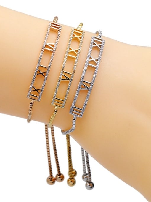 Mo Hai Copper With  Cubic Zirconia Luxury Geometric  Adjustable Bracelets 3