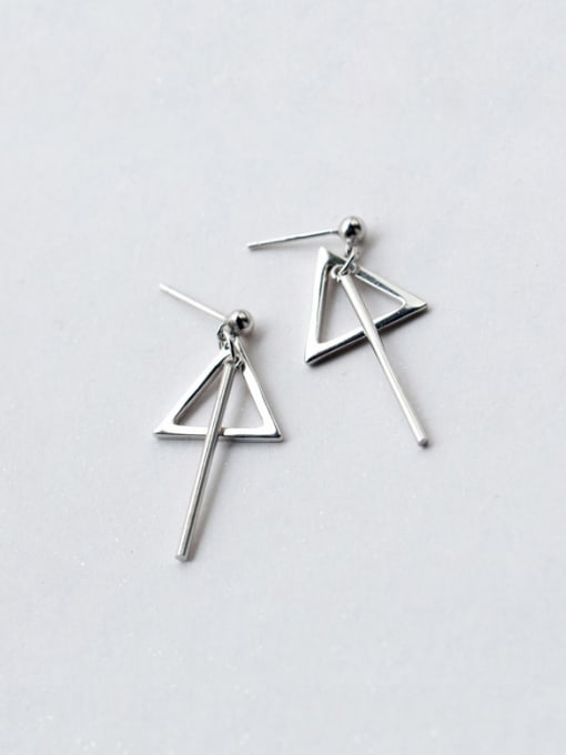 Rosh Elegant Triangle Shaped S925 Silver Drop Earrings 0