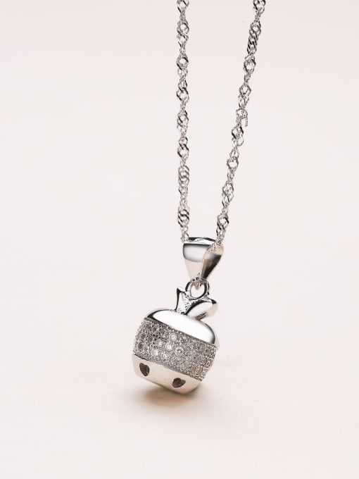 One Silver 925 Silver Apple Necklace 0