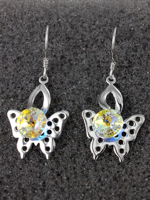 SANTIAGO Fashion Hollow Butterfly Cubic Zircon 925 Silver Earrings 2