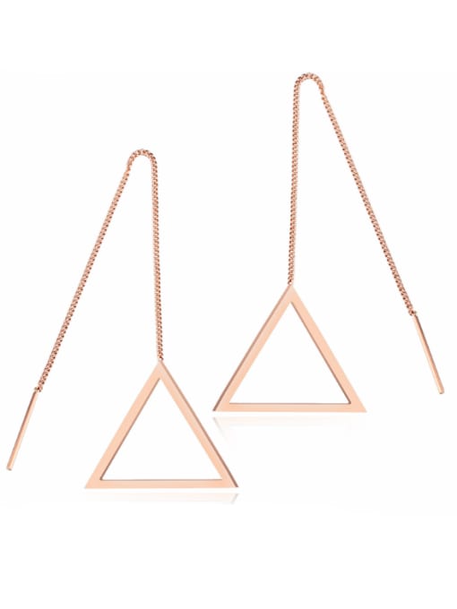 Open Sky Stainless Steel With Rose Gold Plated Simplistic Triangle Stud Earrings 0