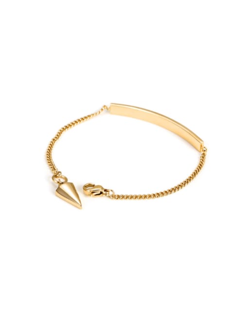 Gold 14K Gold  Rhombus Stainless Steel Bracelet