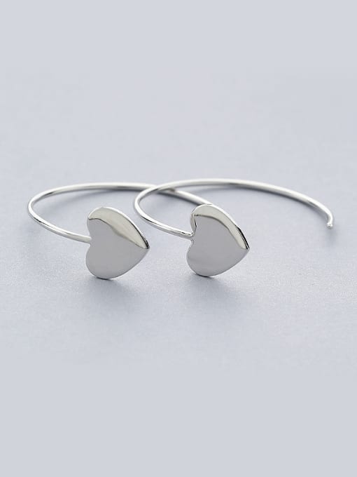 One Silver Women Elegant Heart Shaped hook earring 0