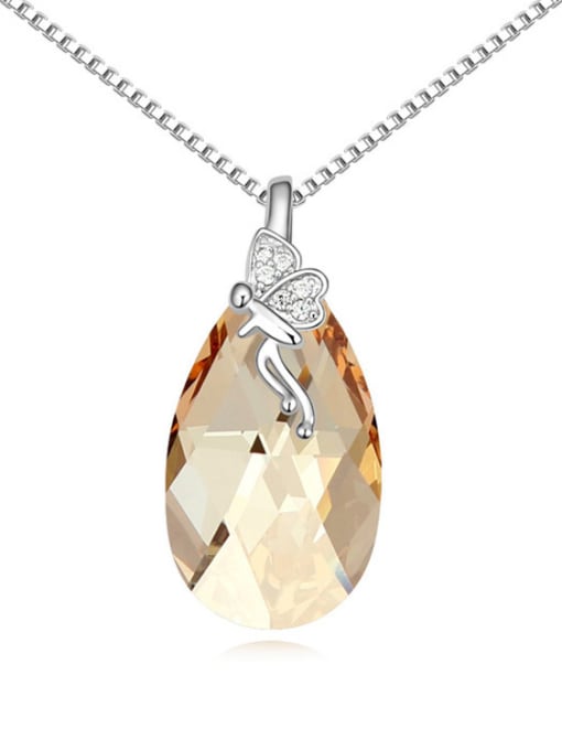 QIANZI Fashion Water Drop austrian Crystal Little Angel Pendant Alloy Necklace 1