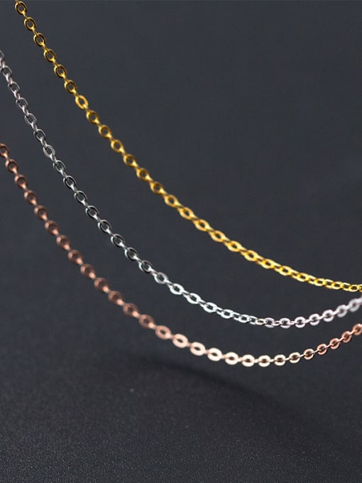 FAN 925 Sterling Silver With 18k Gold Plated Classic Chain
