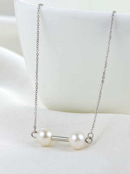 Ronaldo Personality Geometric Shaped Artificial Pearl Necklace 1