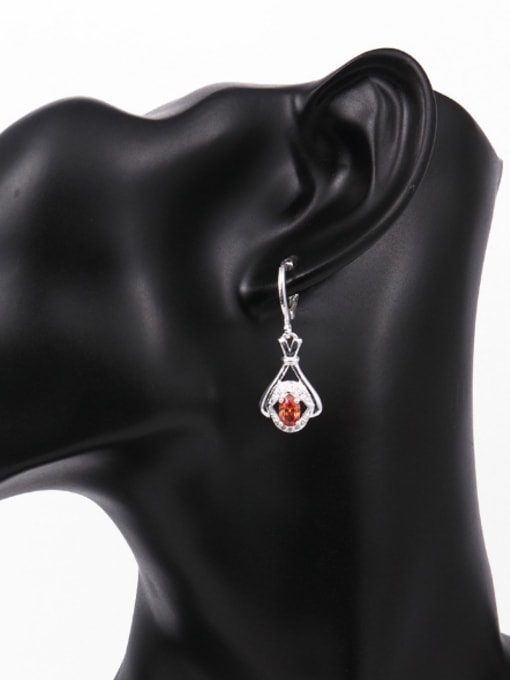 OUXI Fashion Oval Crystal Rhinestones Earrings 1