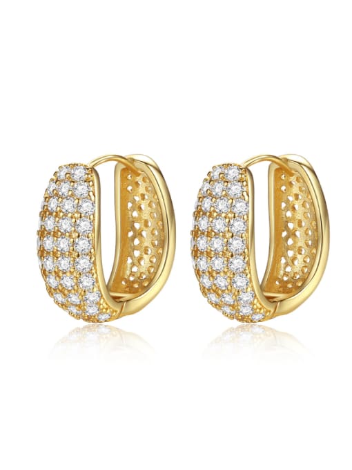 BLING SU Copper inlaid AAA zircon European and American fashionable Round Earrings 2