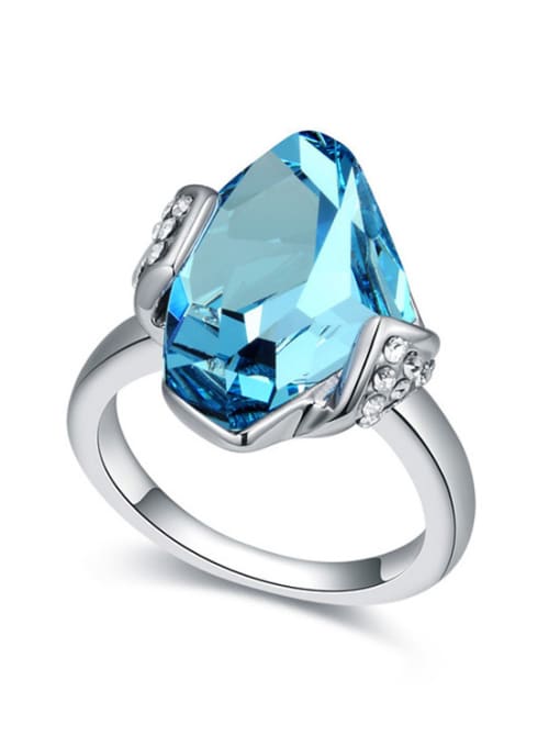 QIANZI Fashion Irregular austrian Crystal Alloy Ring 1