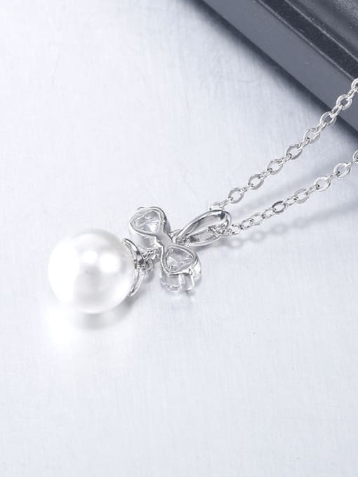 OUXI Fashion Bowknot Artificial Pearls Necklace 2
