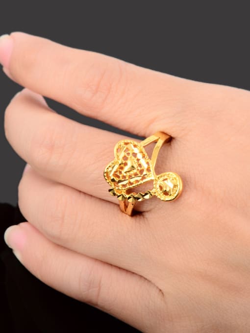 Yi Heng Da Fashionable 24K Gold Plated Heart Shaped Copper Ring 2