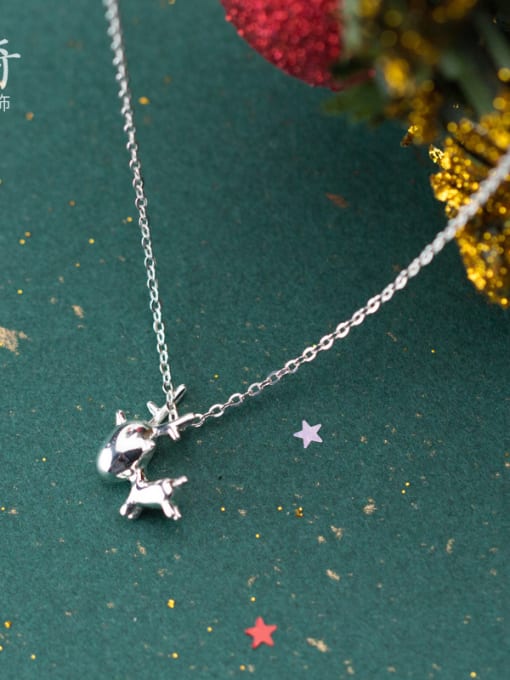 Rosh Christmas jewelry: Sterling silver sweet elk necklace 2