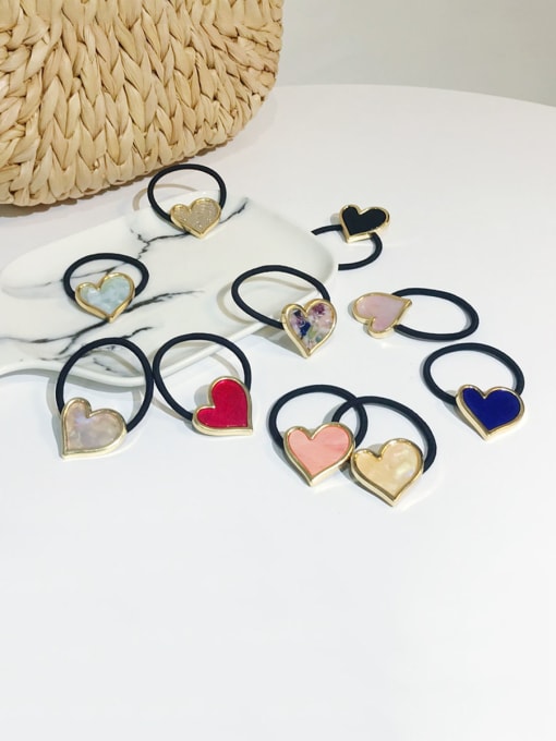 Chimera Rubber Band With Cellulose Acetate  Fashion Heart Hair Ropes 0
