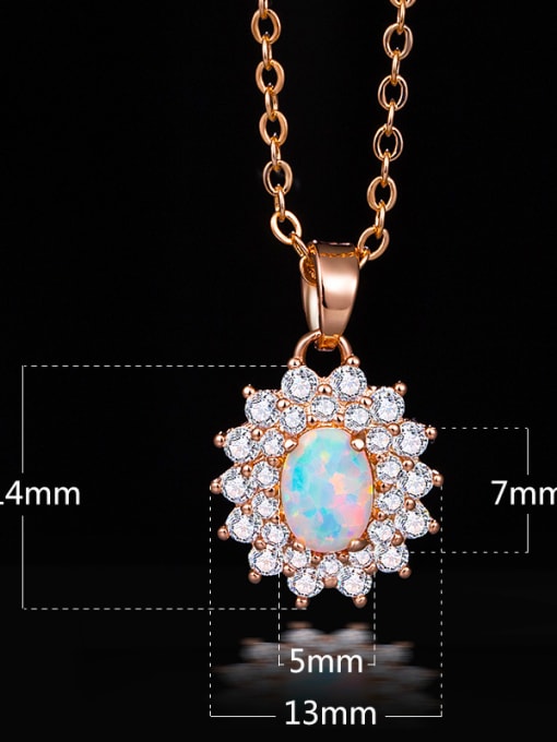 Rose Gold 2018 Opal Stone Necklace