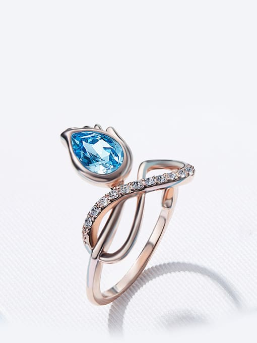 Rose Gold 925 Silver Crystal Ring