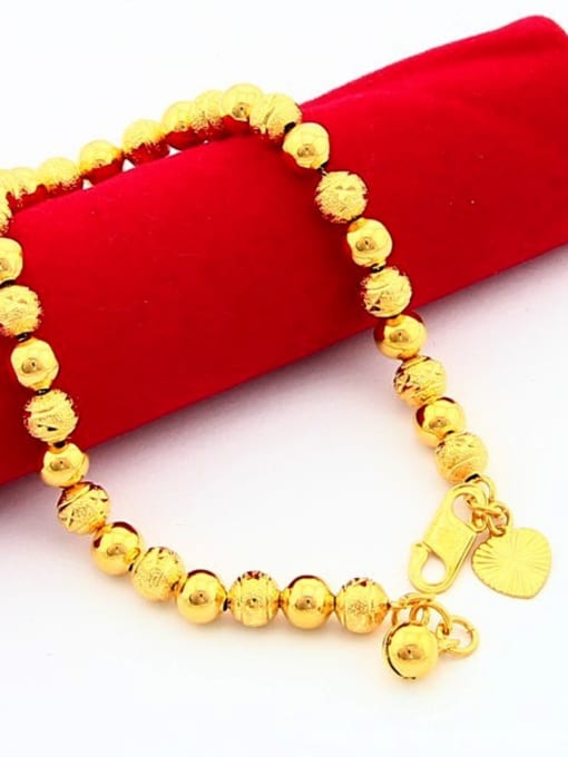 golden Personality 24K Gold Plated Heart Shaped Charm Bracelet