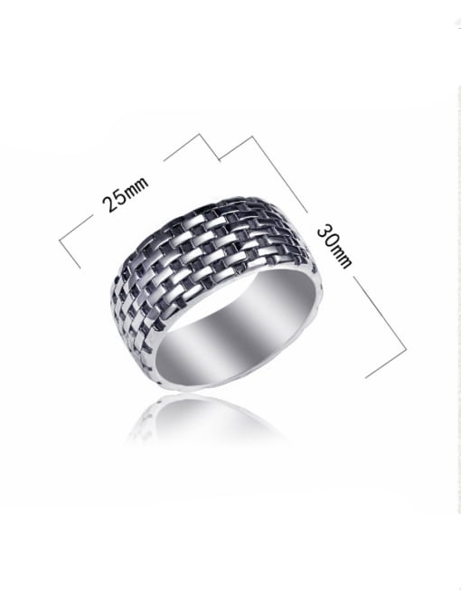 BSL Stainless Steel With Antique Silver Plated Simplistic Round Rings 2