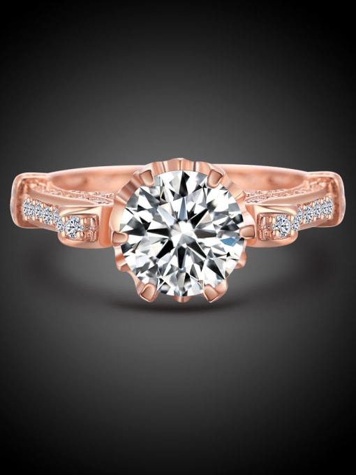 Ronaldo Exquisite Rose Gold Plated 925 Silver Zircon Ring 3
