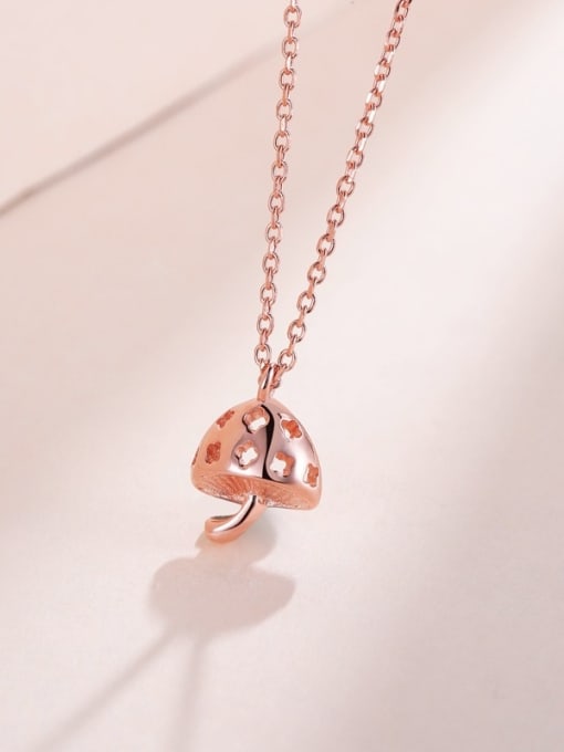 One Silver Popular Mushroom Necklace 0