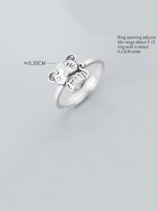 Rosh 925 Sterling Silver With Silver Plated Cute  Mouse Free Size Rings 2